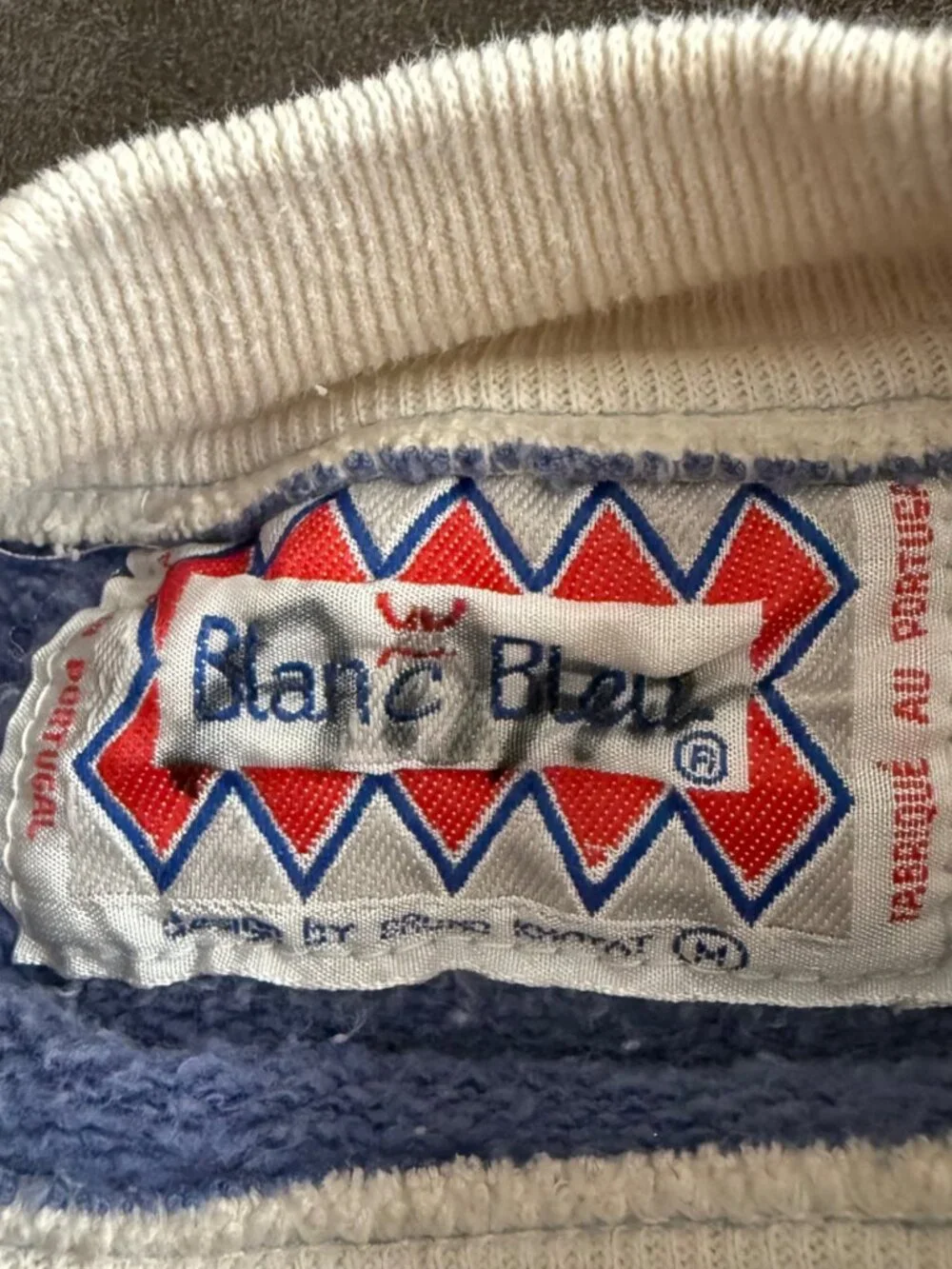 Vintage Blanc Bleu Rodeo Graphic Sweatshirt Blue & White Colorblock Western Styl - Picture 2 of 3